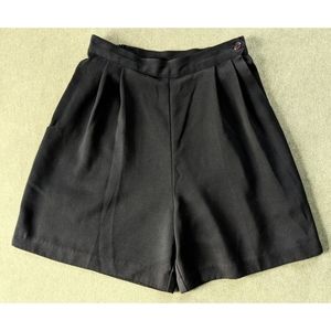 Vintage High Waisted Pleated Black Shorts - Draper's & Damon's